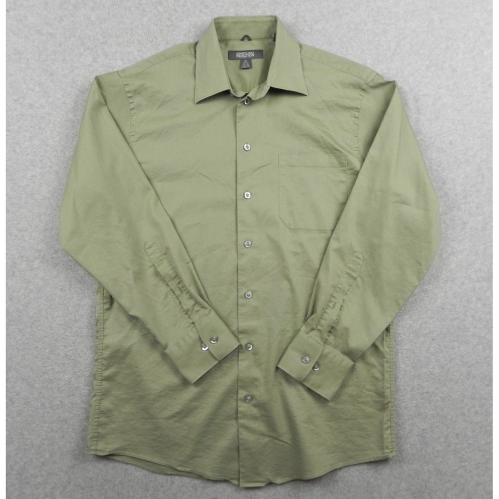 Kenneth Cole Reaction Shirt Mens Medium 15.5 32/33‎ Slim Fit Button Long Sleeve